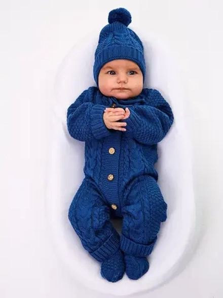 вязаный комбинезон для новорожденных