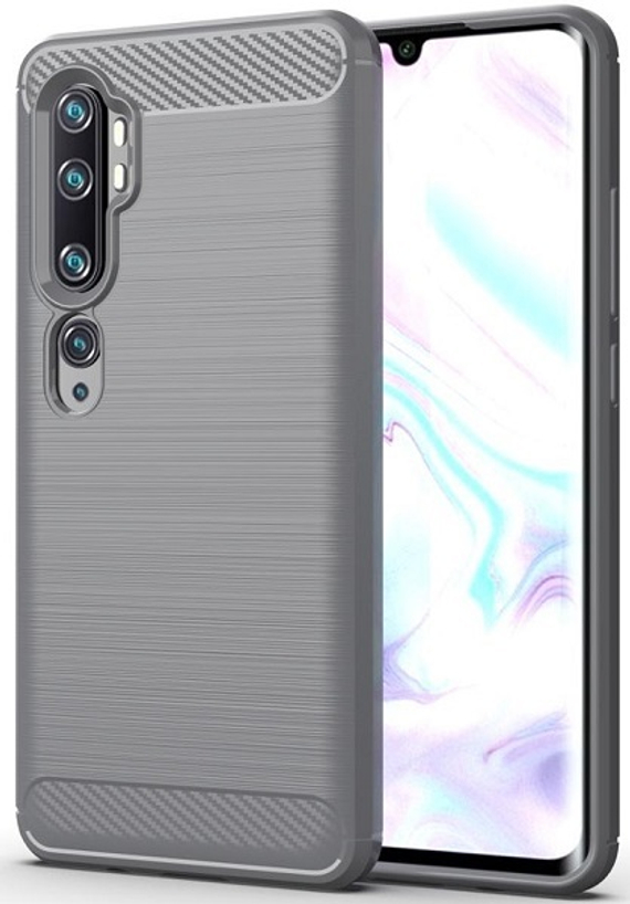Чехол для Xiaomi Mi Note 10 (Mi Note 10 Pro) цвет Gray (серый), серия Carbon от Caseport