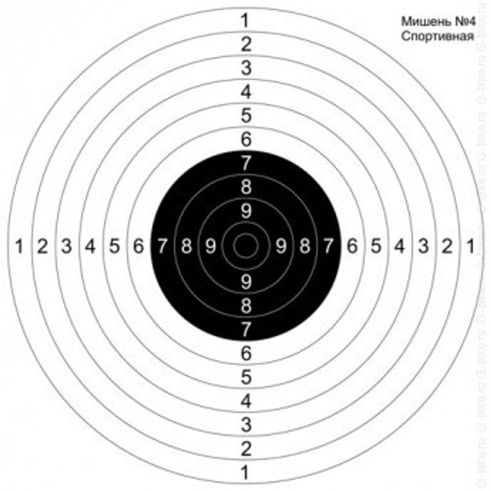 Мишень №4 спортивная, 500х500 мм, 70 г/м (500шт./уп.)