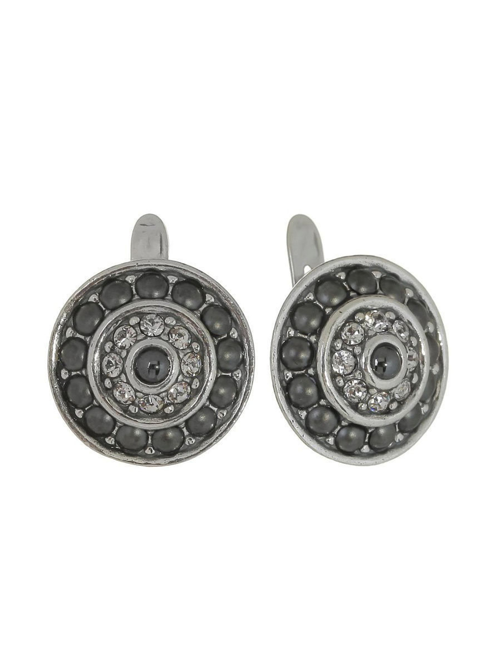 "Ландэ" серьги в серебряном покрытии из коллекции "Франциска" от Jenavi с английским замком