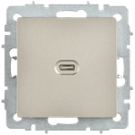 BRITE Розетка USB C 65Вт высокоскоростная зарядка РЮ12-1-БрШ шампань IEK