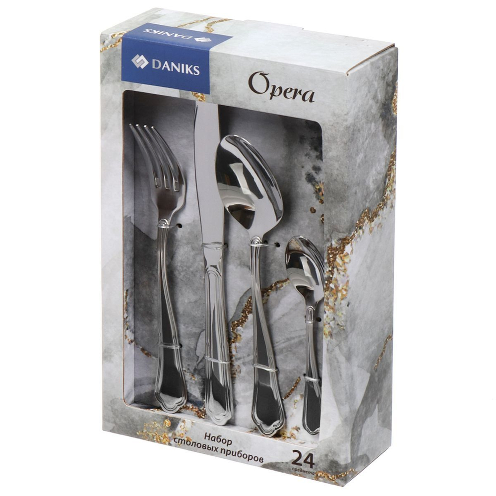 Набор столовых приборов нерж сталь, 24 пр, Daniks, Opera