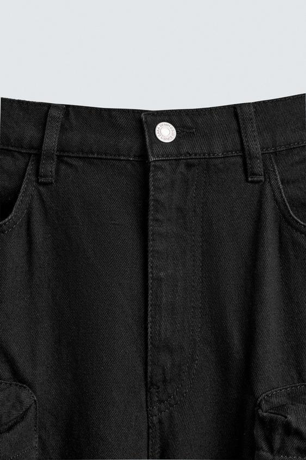 ZARA БРЮКИ КАРГО С КАРМАНАМИ, ЧЕРНЫЙ