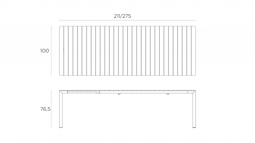 Стол пластиковый раздвижной Tevere 210