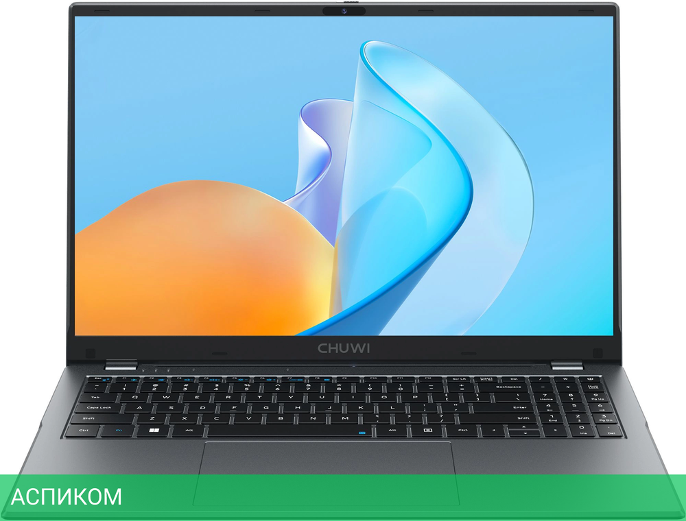 Ноутбук Chuwi GemiBook plus N-series N150 16Gb SSD512Gb Intel Graphics 15.6" IPS FHD (1920x1080) Windows 11 Home grey WiFi BT Cam 5000mAh