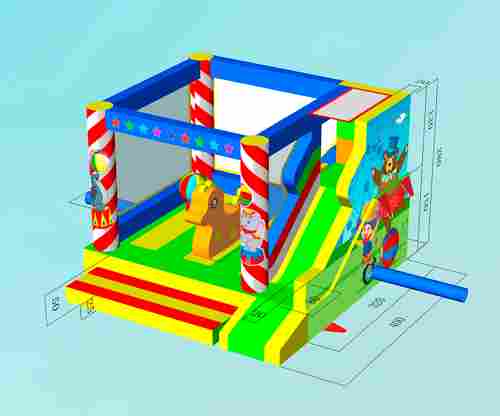Коммерческий надувной батут «Поход в цирк» с горкой, 4*4*2,8 м