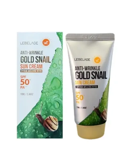 LEBELAGE - КРЕМ СОЛНЦЕЗАЩИТНЫЙ С ЭКСТРАКТОМ ЗОЛОТОЙ УЛИТКИ ANTI WRINKLE GOLD SNAIL SUN CREAM SPF50+ PA+++, 70 ML