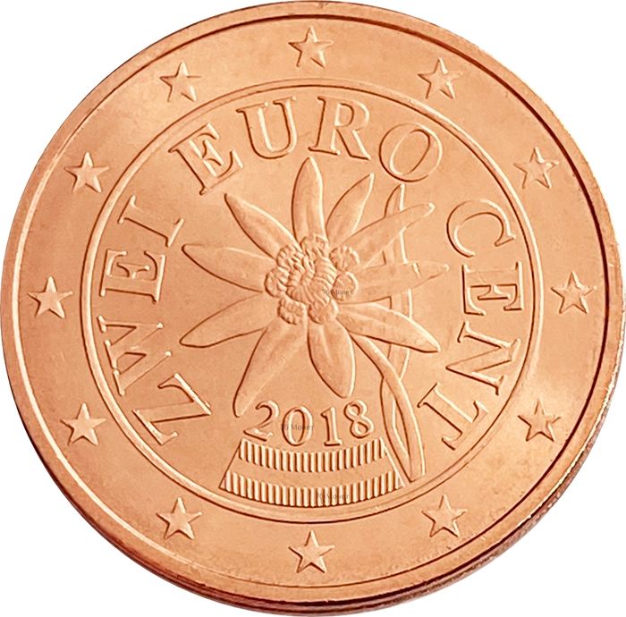 2 евроцента 2018 Австрия (2 euro cent)