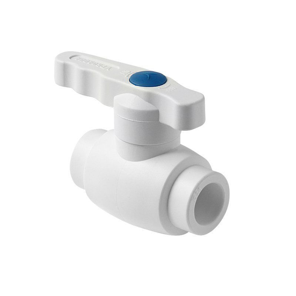 Кран шаровой ПП 50 PN 25, полный проход, белый, Pro Aqua PA40016
