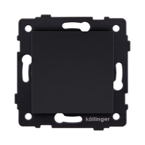 Выключатель 1-клавишный проходной 10А/250В, черный матовый Kollinger REA-S-003BM для Aspekt, Eleganz, Reflex