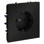 Розетка встраиваемая VOLTUM S70 с заземлением и защитными шторками, 16А, (черный матовый)