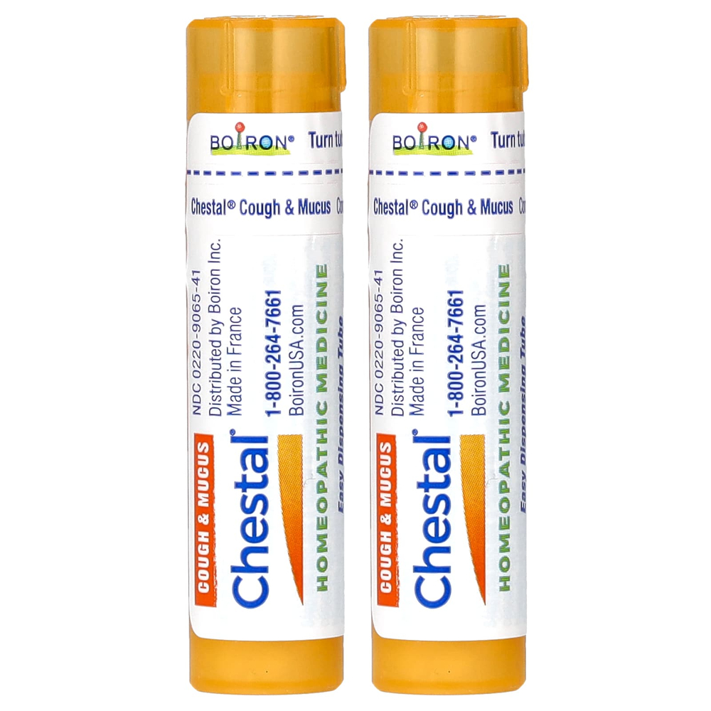 Boiron, Chestal Meltaway, гранулы для снятия кашля и слизи, 2 тюбика, прибл. 80 гранул каждая