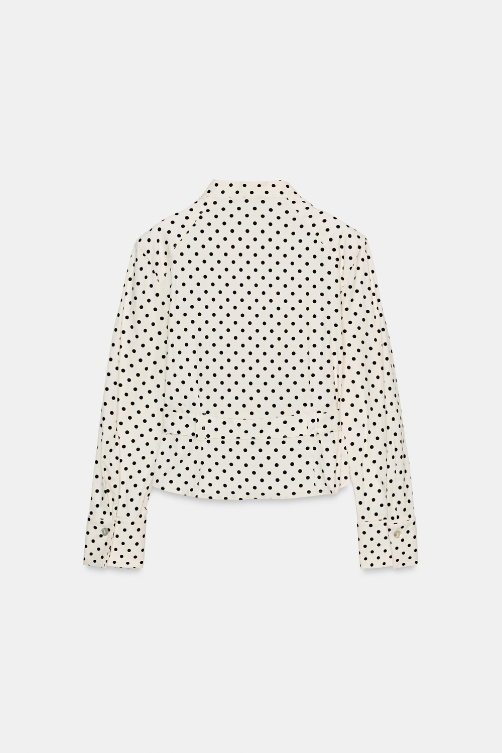 ZARA РУБАШКА С РУКАВАМИ В ГОРОШЕК, БЕЛЫЙ/ЧЕРНЫЙ