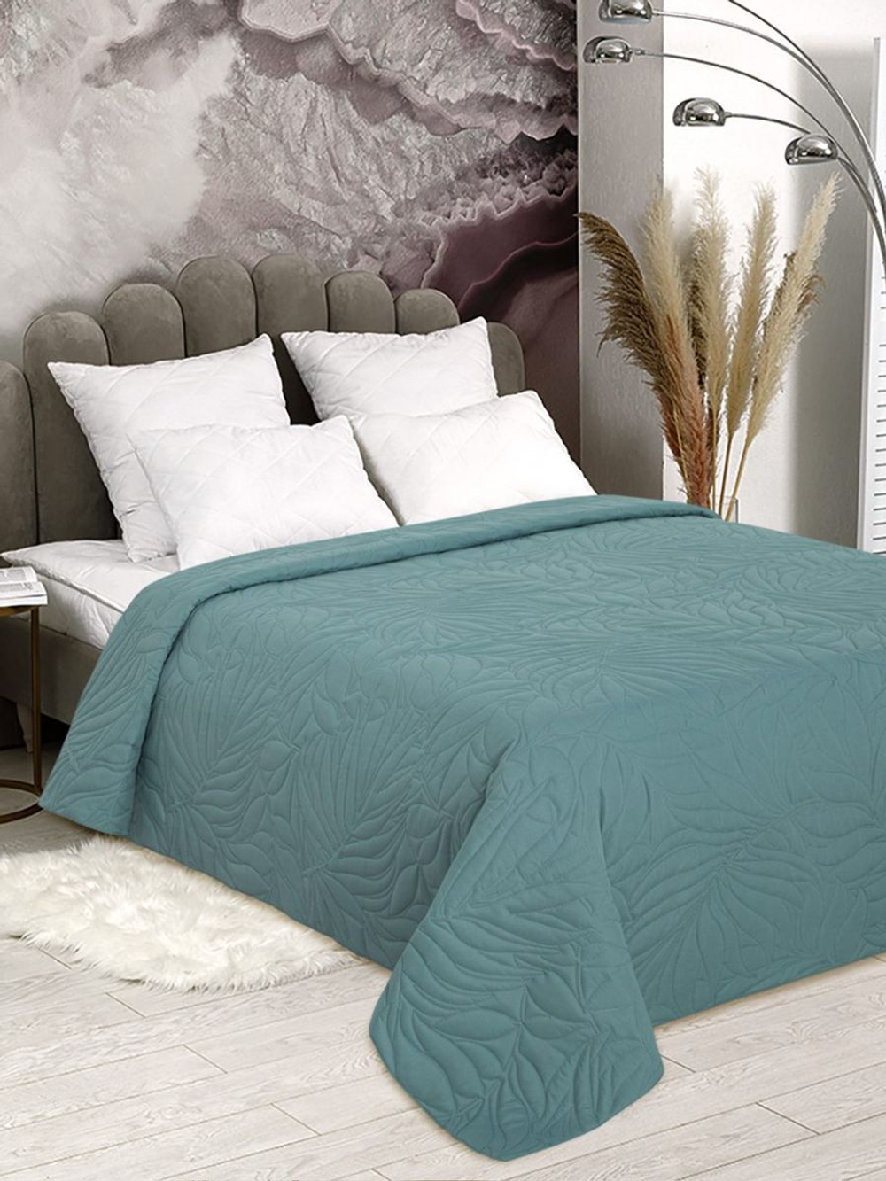 Покрывало на кровать, стеганое, поплин с размерами 215х220