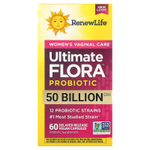 Renew Life, Ultimate Flora™, пробиотик, 50 млрд КОЕ, 60 веганских капсул с отсроченным высвобождением