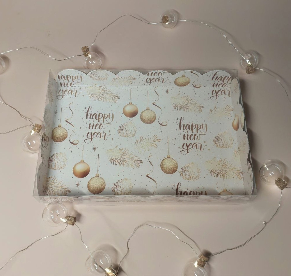 Коробка для десертов "Новогодние игрушки", 22 х 15 х 3 см