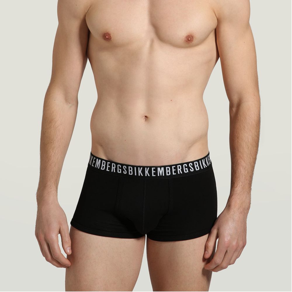 Мужские трусы хипсы черные набор 2 в 1 Bikkembergs CLASSIC BKK1UTR02BI/2