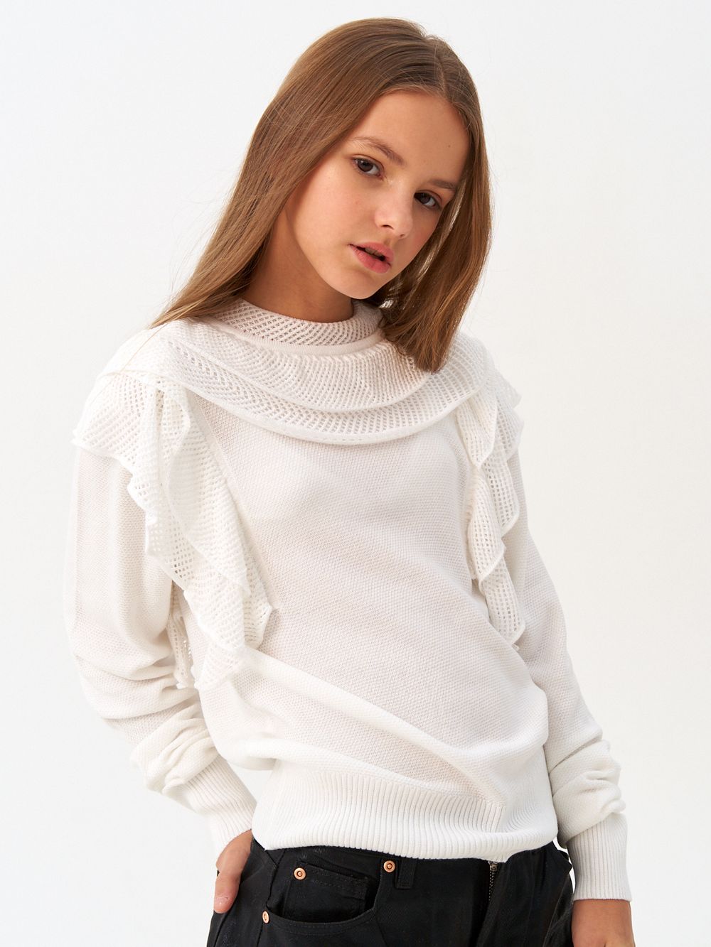 Джемпер для девочки AT1272 белый