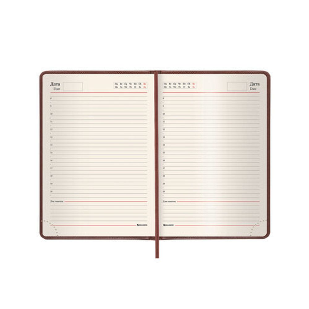 Ежедневник недатированный А5 138х213 мм BRAUBERG "Iguana" под кожу, 160 л., темно-коричневый, 125090