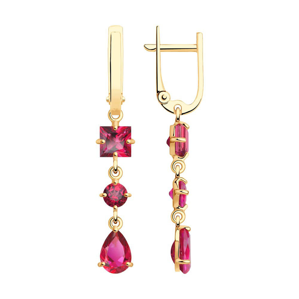Серги золотые с топазом Swarovski Au 585 (727751)