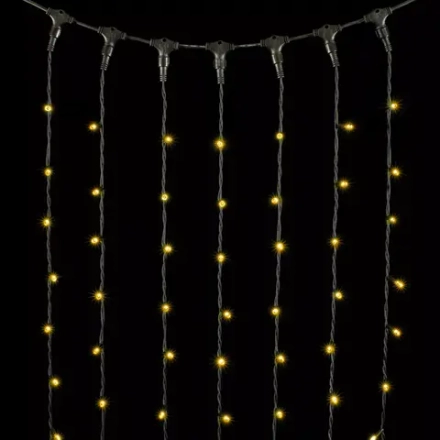 Светодиодный занавес Sealed 2*3 м., 220V., 600 теплых белых LED ламп, черный каучук, Beauty Led (LL602-1-2WW)