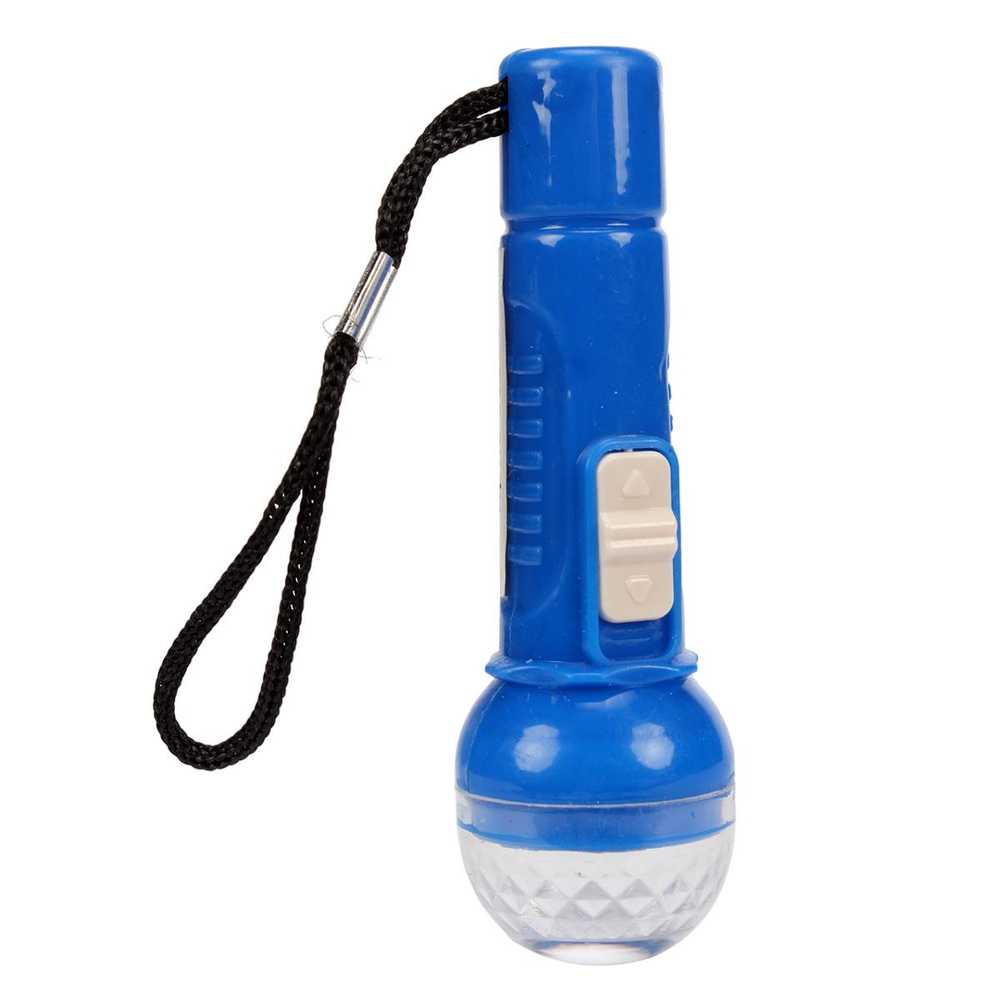 Фонарик пластиковый брелок 9 см, 4 цвета микс, с-30983