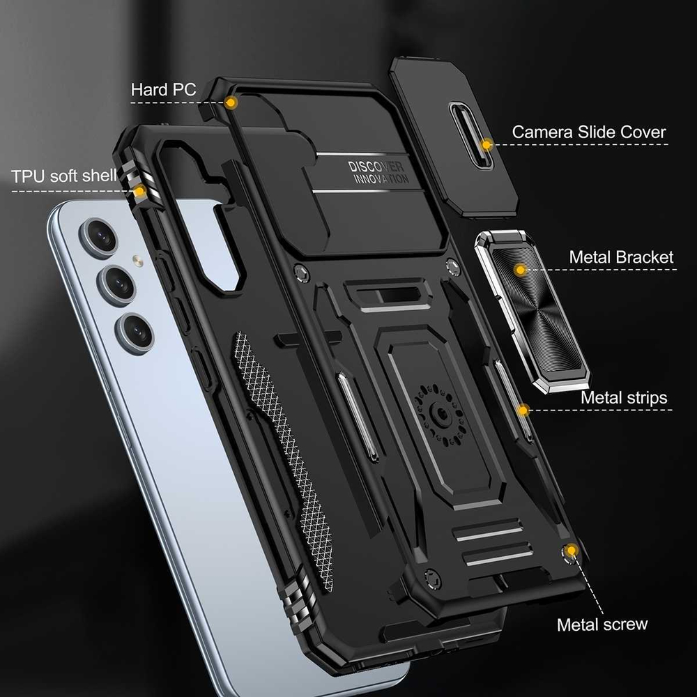 Чехол Safe Case с кольцом и защитой камеры для Samsung Galaxy A34