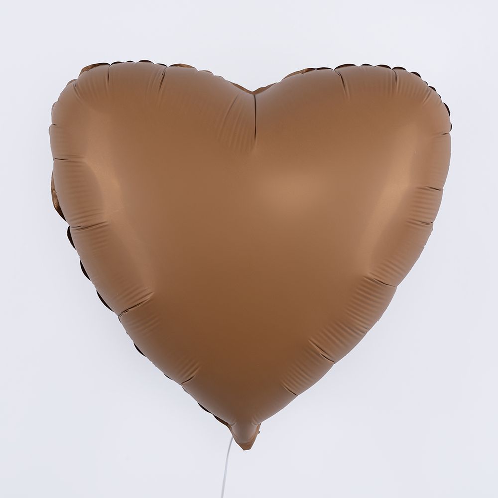 F Шар-сердце 18"/46 см, фольга, шоколад матовый/Choco Brown (БГ-15)  Изображение4