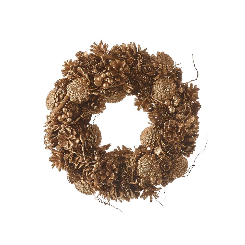 Венок из шишек 35см House of Seasons золотой