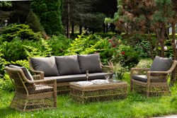 "Гранд Латте" лаунж-зона из искусственного ротанга, цвет соломенный