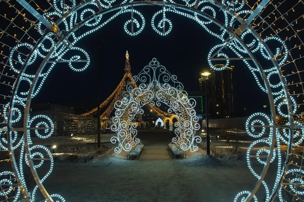 Световой туннель "Белая зима"