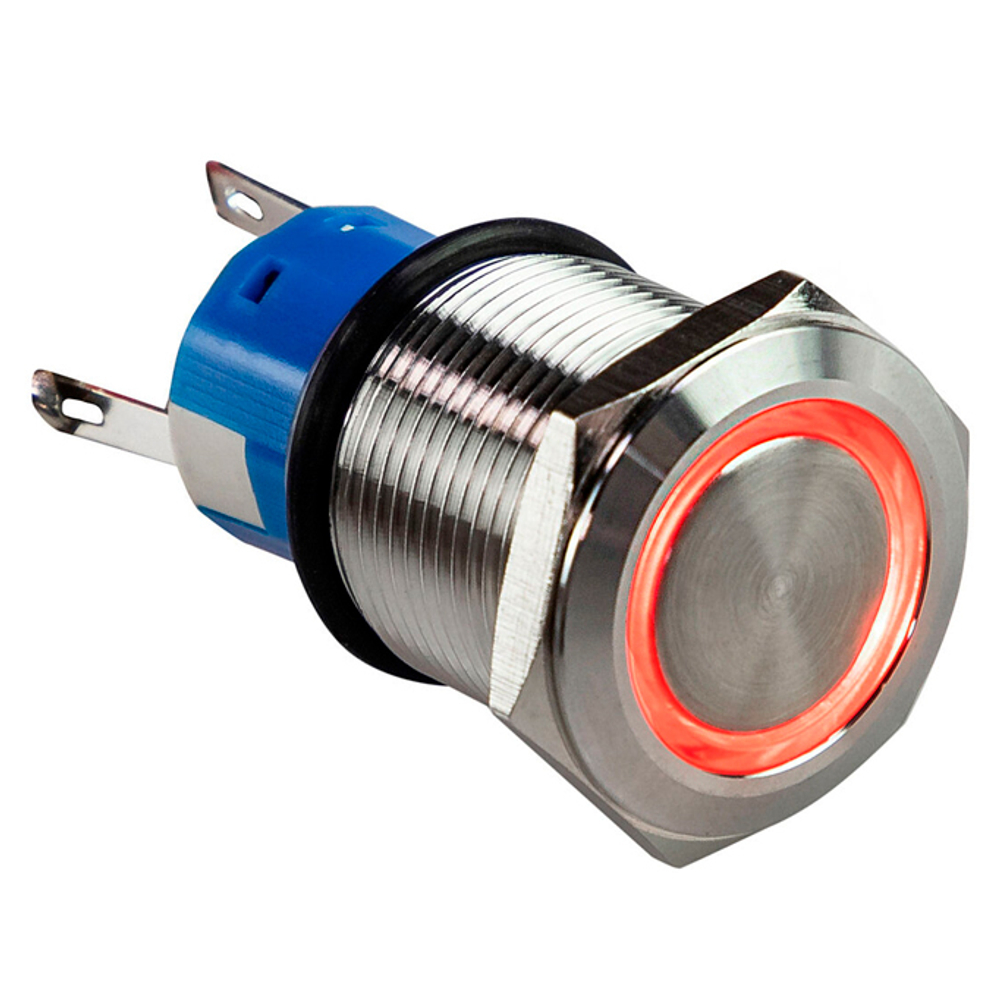 Кнопка нержавеющая OFF-(ON) без фиксации (Ф19мм)