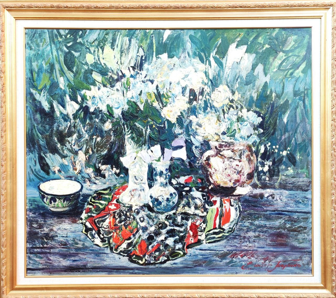 Картина  Толочко В.И. "Натюрморт с цветной драпировкой." холст/масло 95х110