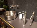 Стакан Gessi 316, настольный, ⌀75х126 мм, цвет White/Black Metal Brushed PVD