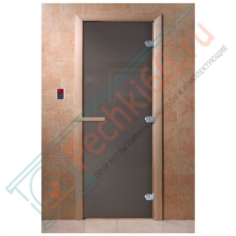 Стеклянная дверь для бани "Сумерки" графит 2000х800 (DoorWood) в Кирове