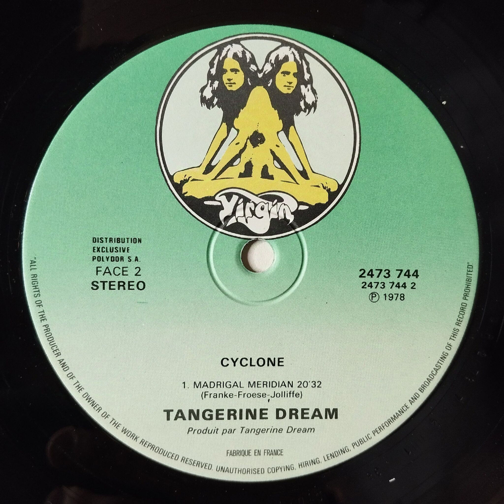 Винтажная виниловая пластинка LP Tangerine Dream Cyclone (France 1978)
