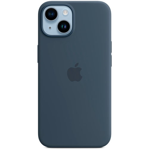 Силиконовый чехол с поддержкой MagSafe Apple Silicone Case для iPhone 14, Storm Blue (Штормовое небо)