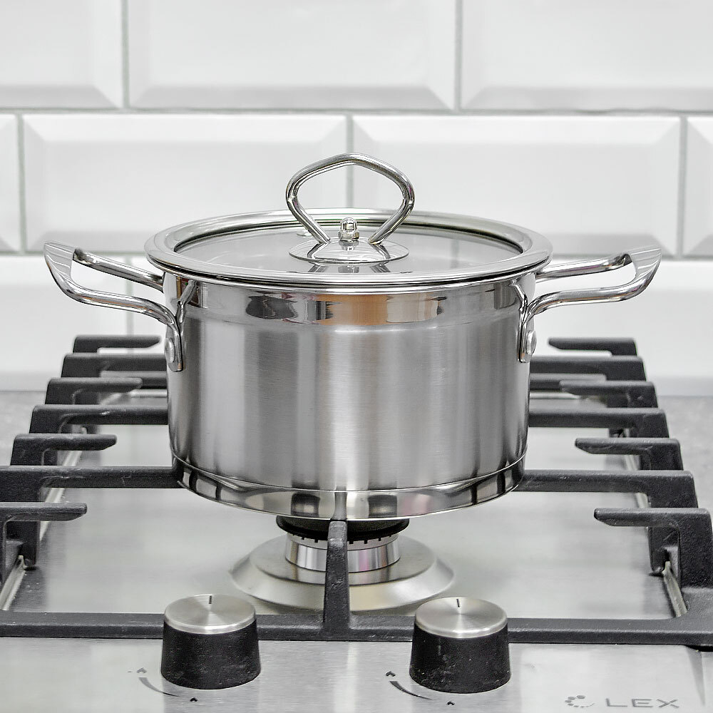 Набор посуды 10 предметов (1,8л, 2,6л, 3,5л, 4,7л, 6,1л) нерж, индукция, NN3036