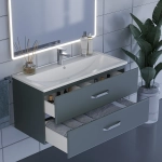 Тумба с раковиной для ванной Uperwood Foster 100 см, подвесная, серый графит