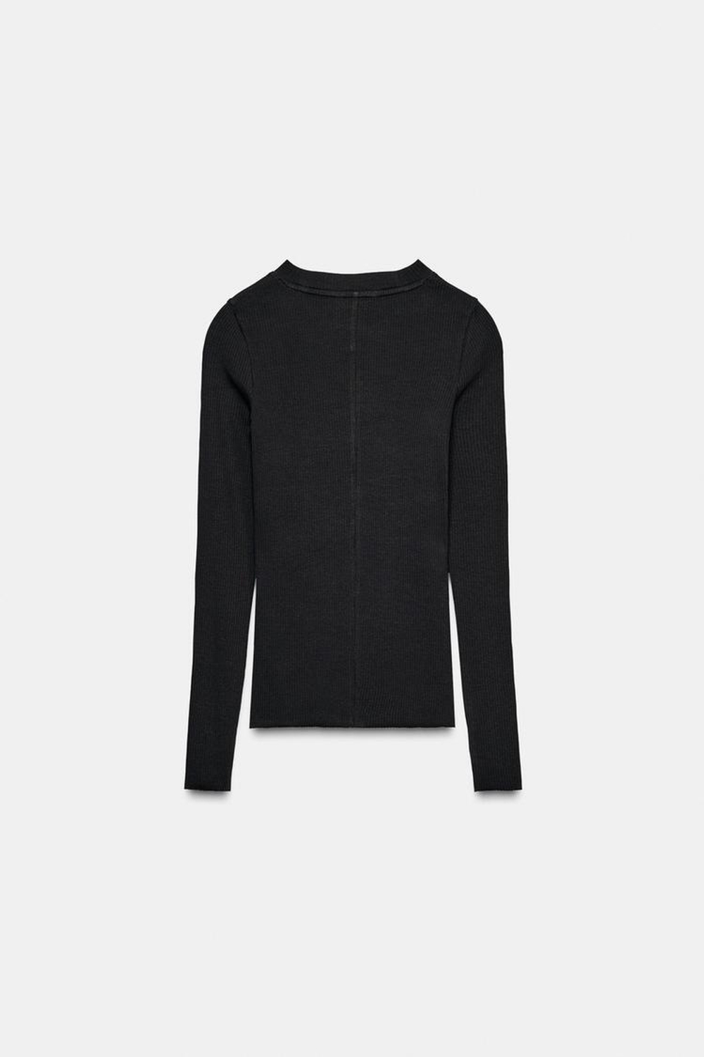 ZARA ФУТБОЛКА В РУБЧИК С ДЛИННЫМИ РУКАВАМИ, СВИНЦОВЫЙ