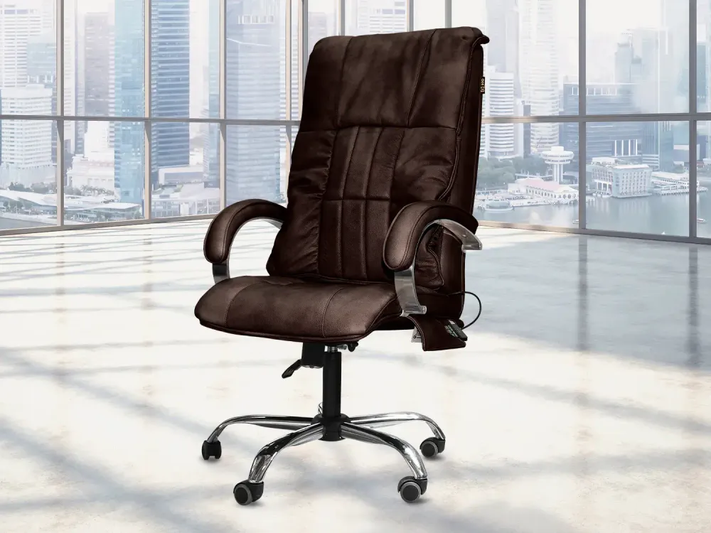 Офисное массажное кресло EGO BOSS EG1001 LKFV Шоколад (Арпатек)