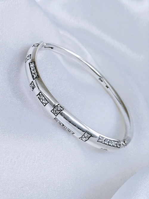 "Элегант" браслет в серебряном покрытии из коллекции "Классика" от Jenavi  с замком