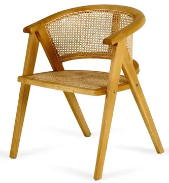 Стул обеденный из дерева и ротанга Sand