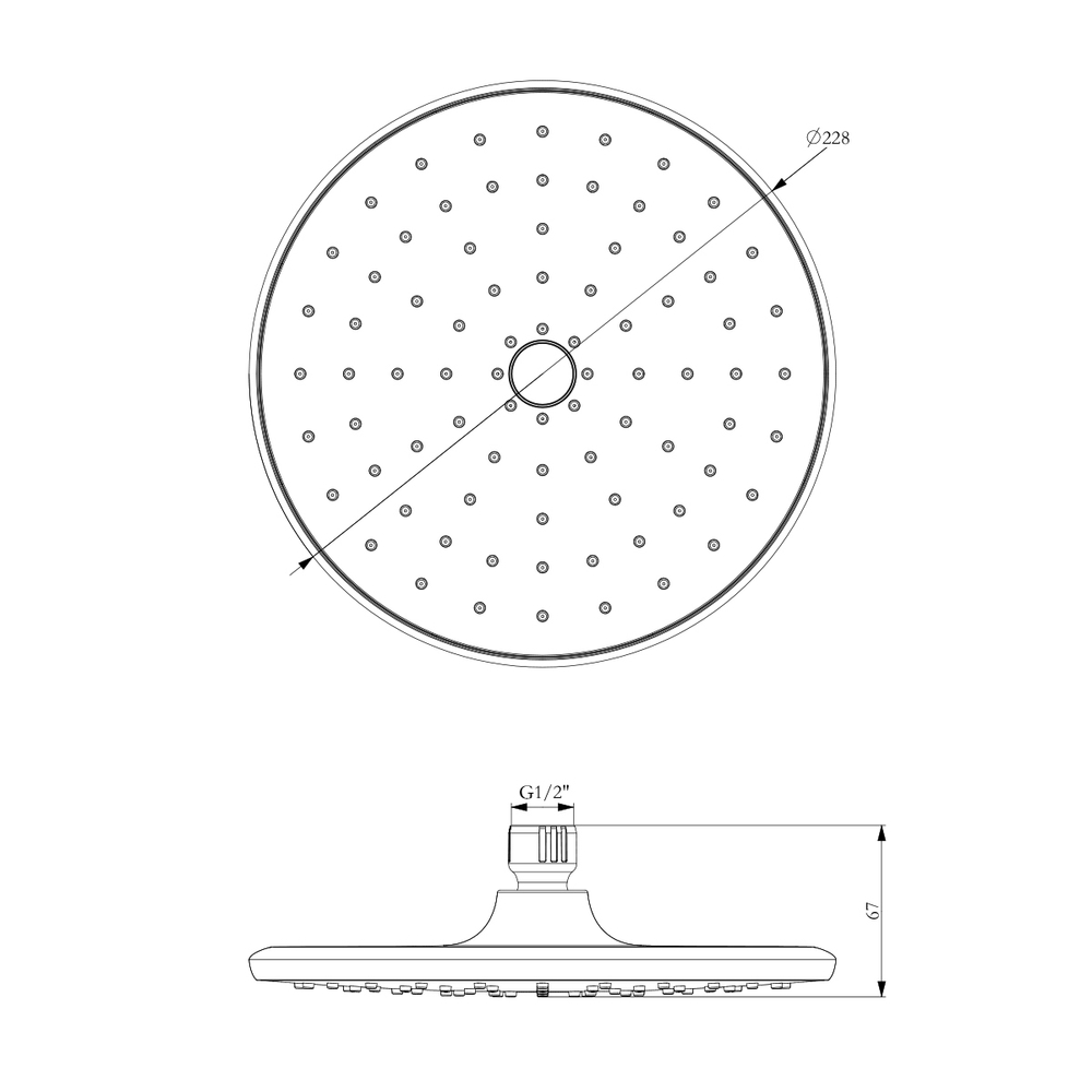 Лейка Lemark LM8130C для верхнего душа, 1-функциональная