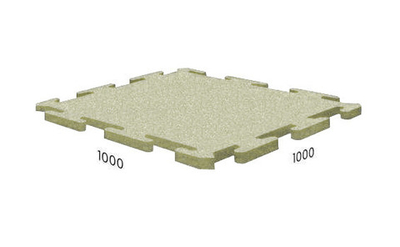 Плитка пазловая из резиновой крошки 100х100х2,5 см Бежевая