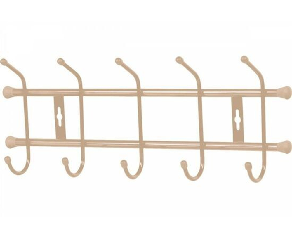 Вешалка настенная Крючки для одежды в прихожую и кухню металлические Nika бежевый металлик АРТ ВН5/БЖ
