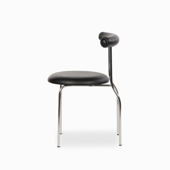 Обеденный стул Lara черная экокожа, металлический каркас