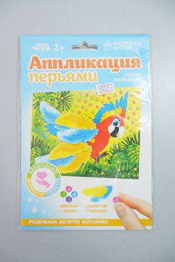 Набор для творчества "Аппликация перьями и стразами: Какаду", новый