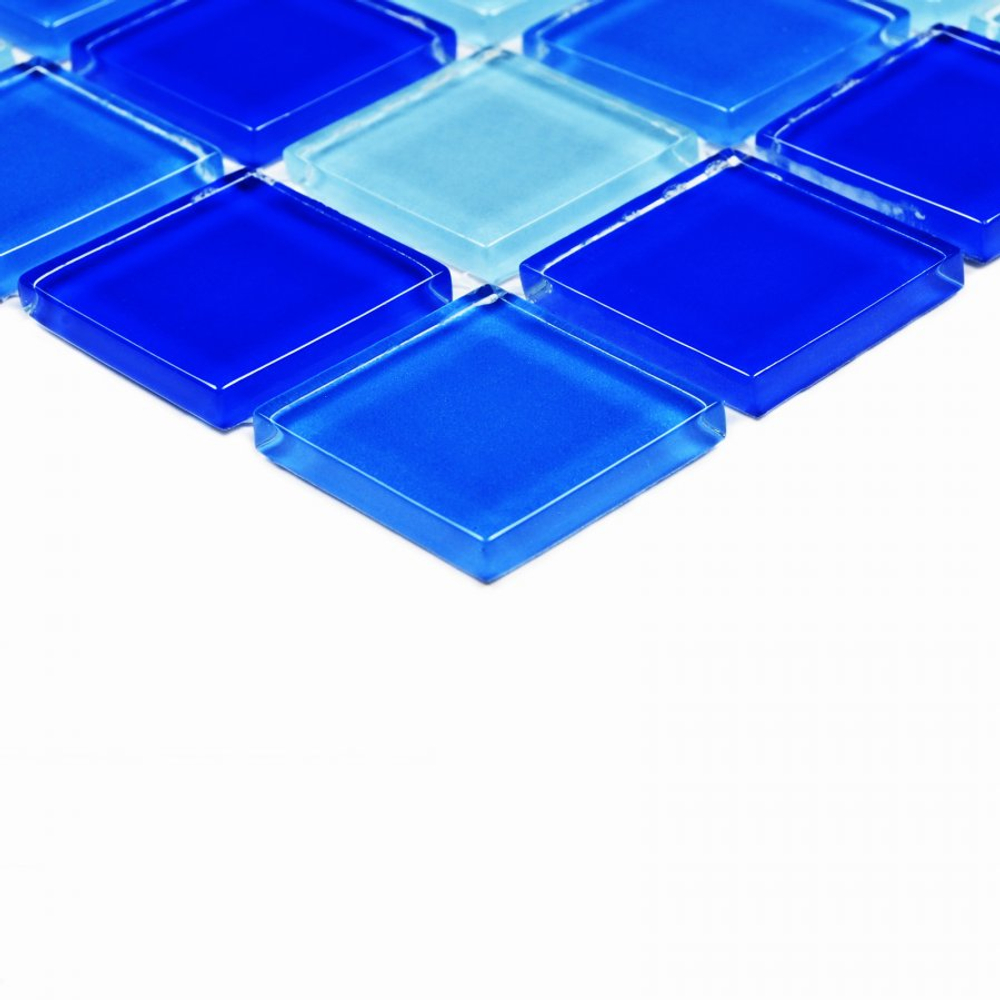 Мозаика стеклянная Blue wave-2/Голубая волна-2 (25х25) 300х300х4 мм