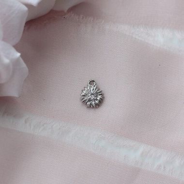 Подвеска Цветок с фианитом 8 мм, родий, П325